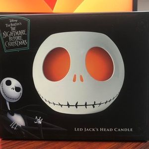 Disney nightmare before christmas White Jack skellington Head LED Candle 4.92" H
